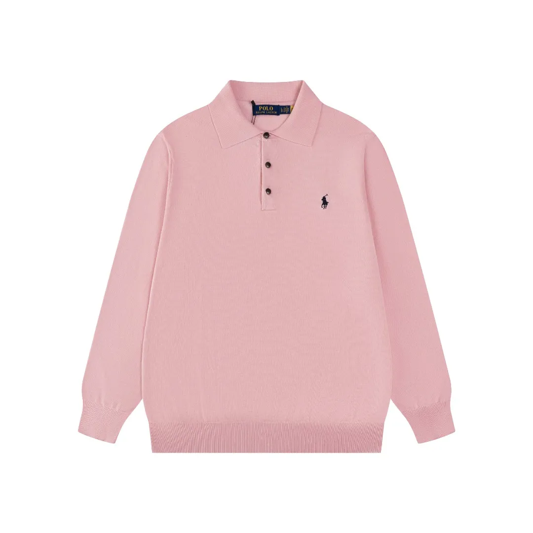 P216 #R81 Ralph Lauren knitted pony embroidered lapel polo shirt three-button pullover open chest long-sleeved sweater Official website synchronization Same style for men and women Sizes: S-XL Color: White Blue Gray Dark Gray Khaki Military Green Navy White Label Navy Blue Red Label Black Red Label Black White Label Pink Classic cotton yarn 100% white cotton High-quality goods Classic styles have always been popular! The workmanship details are very good! The simple lapel polo pullover sweater is always the standard, with classic brand embroidery on the chest! All major stars have the same style! Best for couples. High quality goods! Xinjiang cotton micro-elastic and smooth fabric has excellent quality. Pure cotton is soft and skin-friendly. Size: S M L
